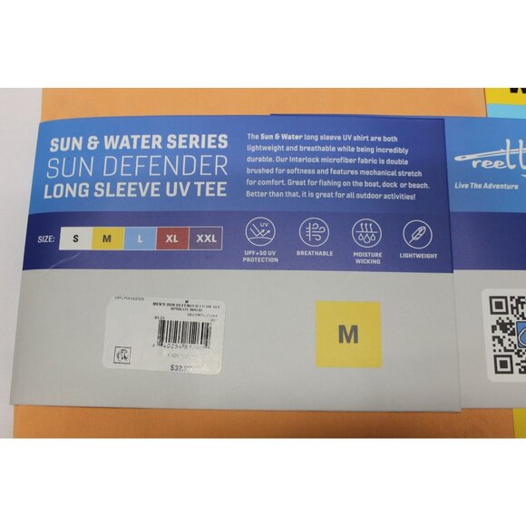 Reel Life men's crew‎ neck Sun Defender long sleeve UV tee t-shirt M - Picture 6 of 6